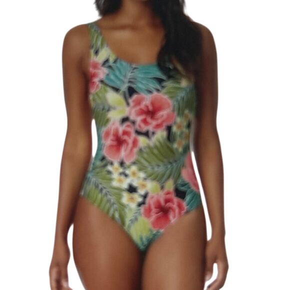 Hurley Women’s Pink Floral UPF 50+ Stretch Midweight One Piece Swimsuit Small - Picture 1 of 3